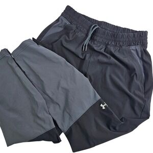 Under Armour UA Squad Warm Up Pants Women's Medium Ankle Zip 1343048 Black